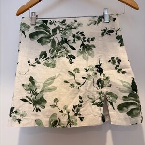 Floral Green and White Skirt